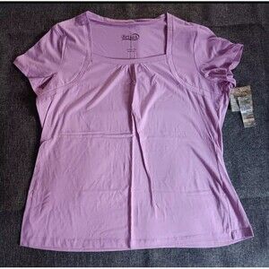 shirt size XL New Womans Brisas short sleeve purple jersey knit